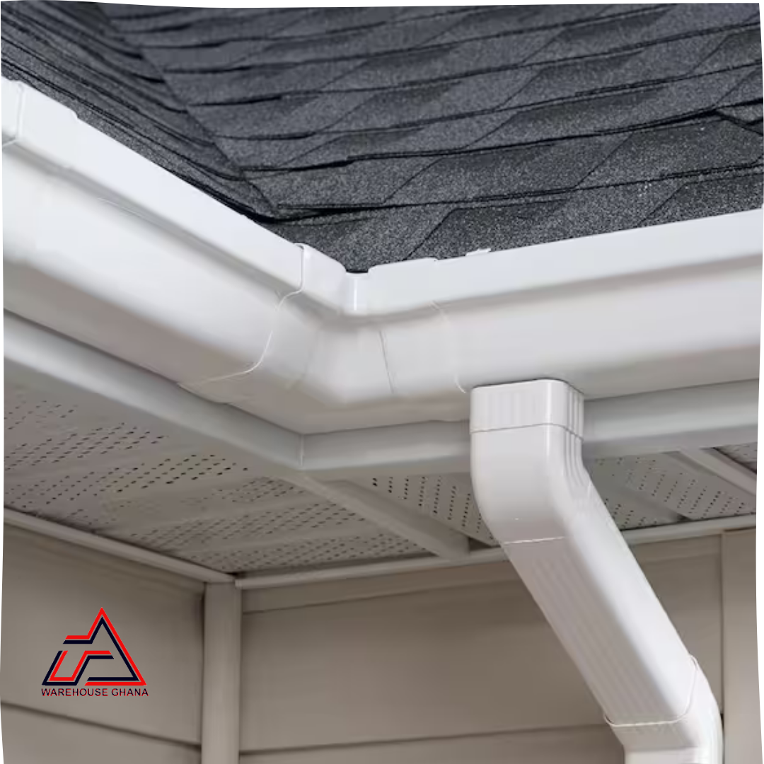 Durable PVC Rain Gutter For All Weather | Warehouse Ghana